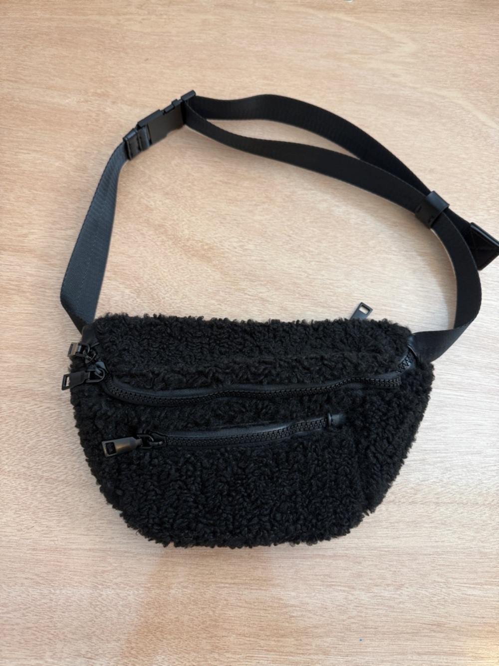 Carbon38 Black Waist or Crossbody Bag with Dual Zips